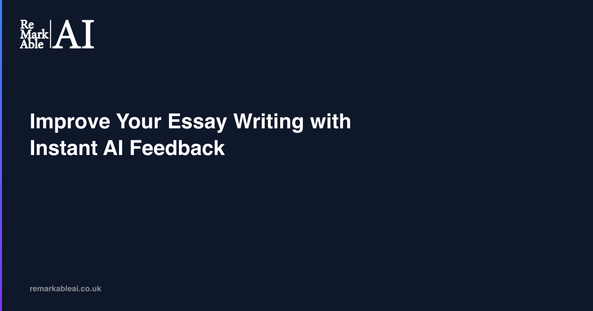 Cover image for Improve Your Essay Writing with Instant AI Feedback