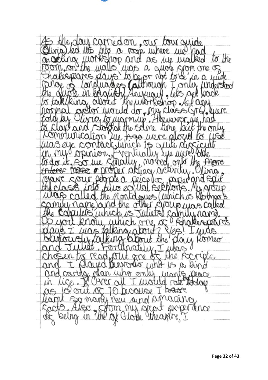 Published exemplification script