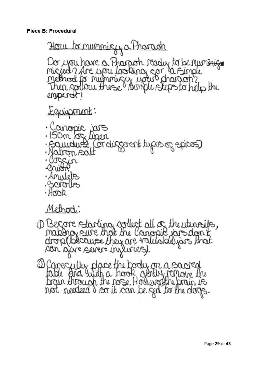Published exemplification script
