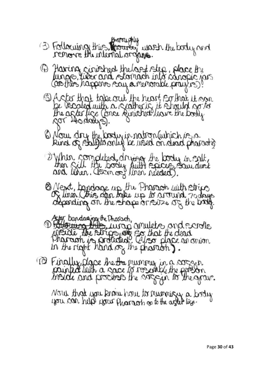 Published exemplification script